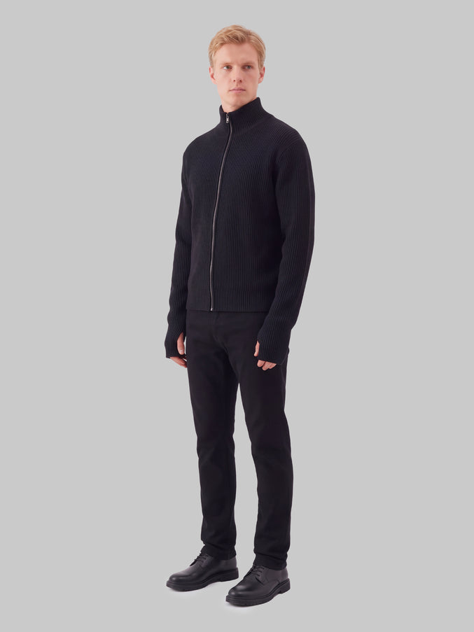 Lemaire Zip Cardigan In Virgin Wool