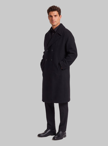 Lemaire Double-breasted Coat In Wool And Felted Alpaca