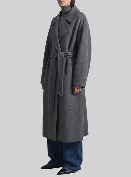 The Frankie Shop Grey Issen Wool Trench Coat