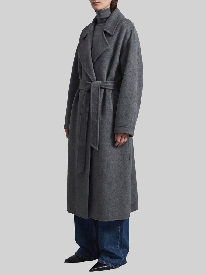 The Frankie Shop Grey Issen Wool Trench Coat