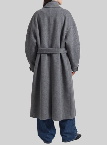 The Frankie Shop Grey Issen Wool Trench Coat