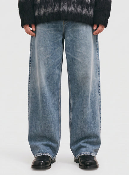 Balenciaga Dark Blue Baggy Jeans Blue