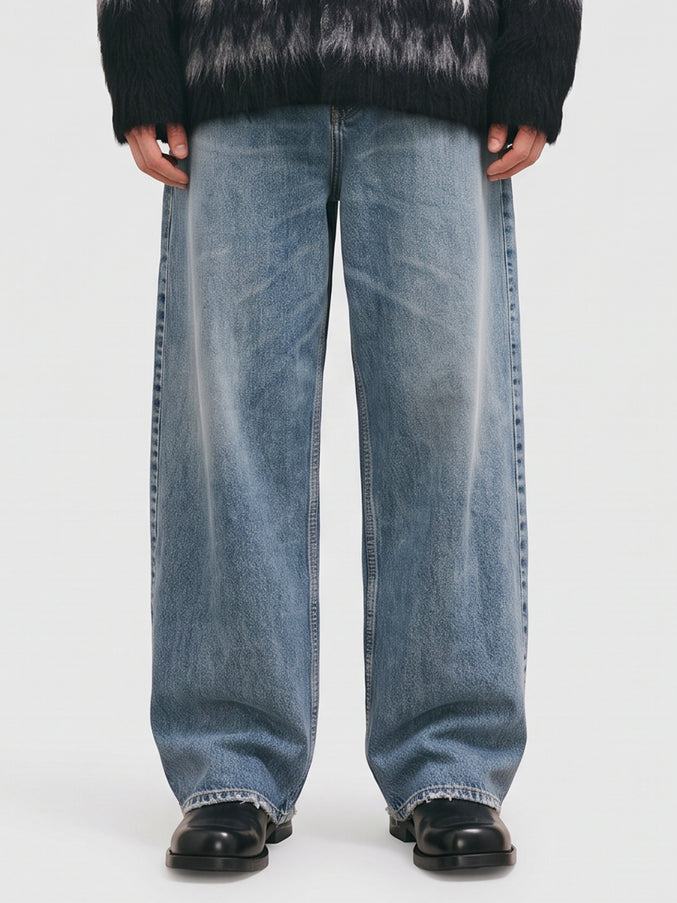 Balenciaga Dark Blue Baggy Jeans Blue