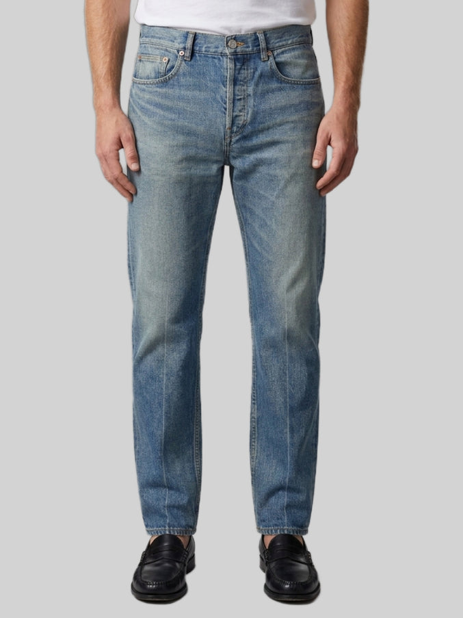 Saint Laurent Authentic Medium Blue Relax Tapered Leg Jeans Blue