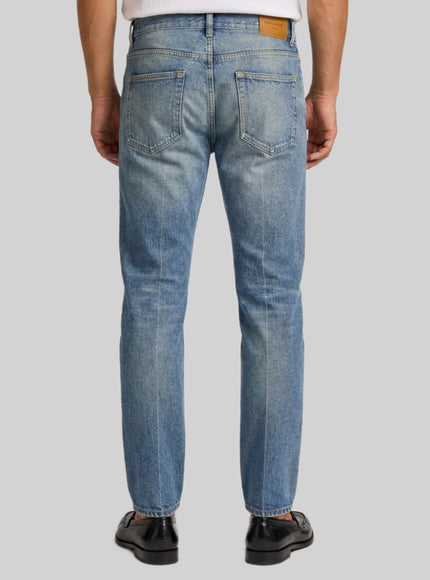 Saint Laurent Authentic Medium Blue Relax Tapered Leg Jeans