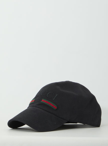 Gucci Cotton Baseball Hat With Embroidery Black