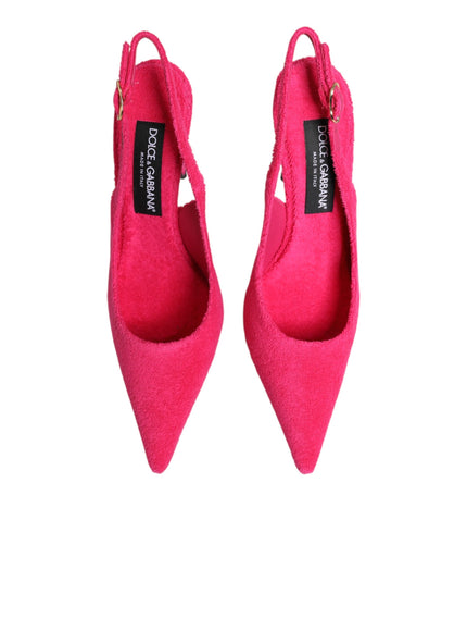 Dolce & Gabbana Pink Suede Slingback Pumps