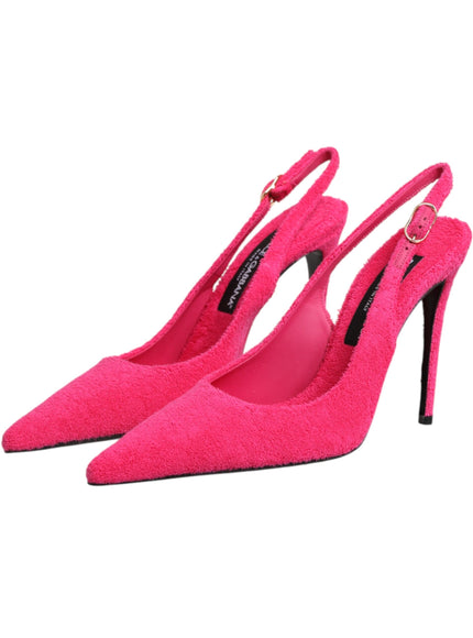 Dolce & Gabbana Pink Suede Slingback Pumps