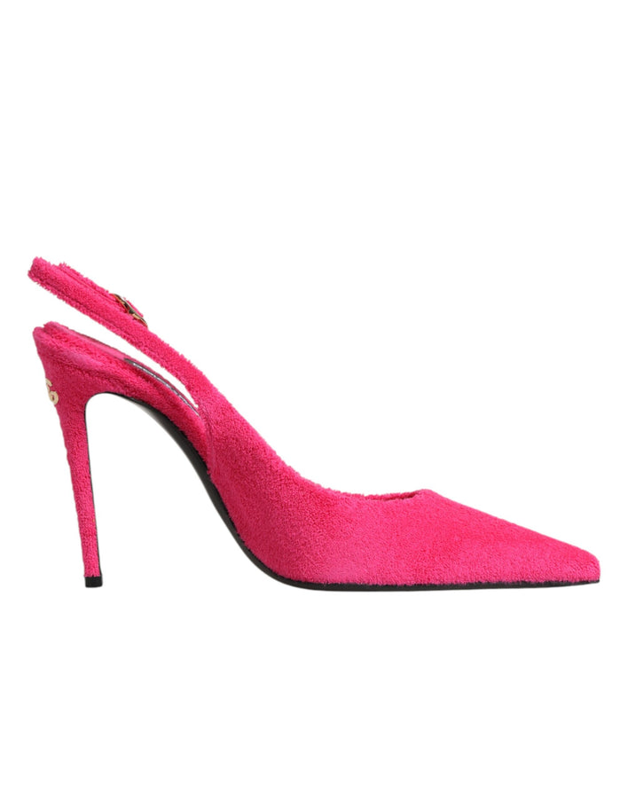 Dolce & Gabbana Pink Suede Slingback Pumps