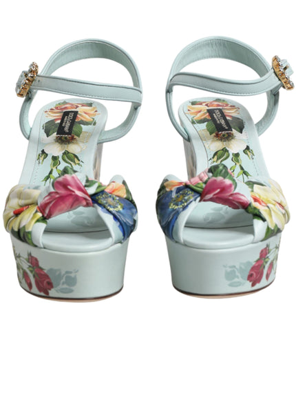 Dolce & Gabbana Wedge Sandals in Green Floral