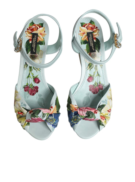 Dolce & Gabbana Wedge Sandals in Green Floral