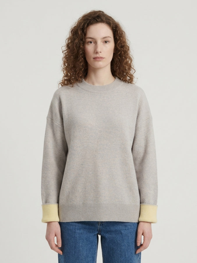 The Frankie Shop Hana Light Grey Wool Sweater Grey