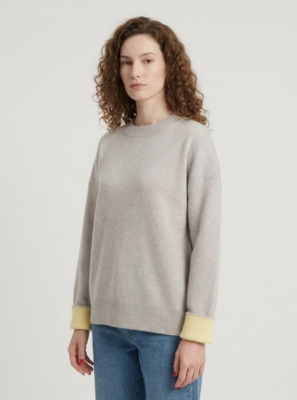 The Frankie Shop Hana Light Grey Wool Sweater
