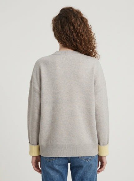 The Frankie Shop Hana Light Grey Wool Sweater
