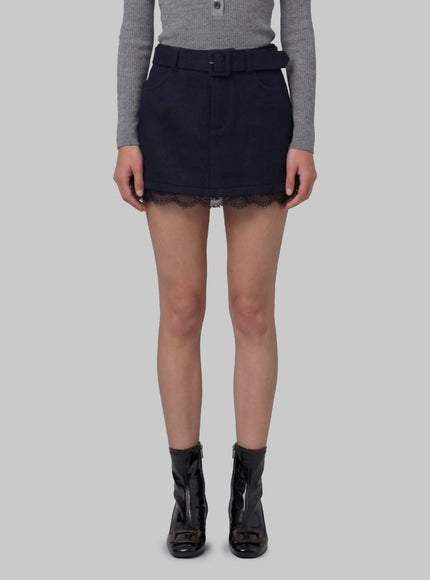 Self Portrait Navy Lace Skort Blue