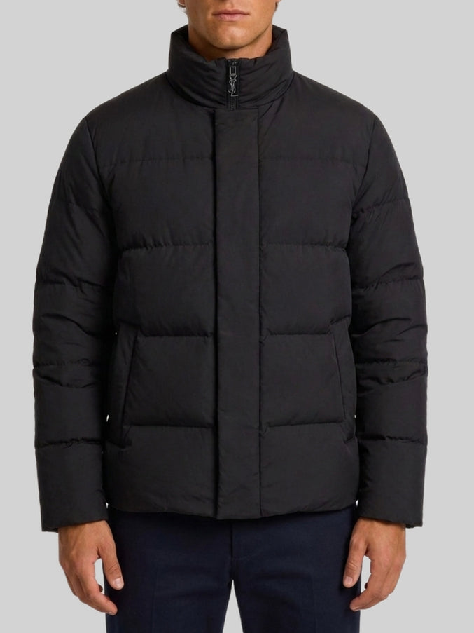 Saint Laurent Black Cassandre Puffer Jacket Black