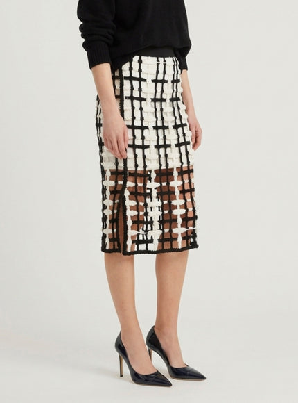 Sutton New York Black Mesh Midi Skirt