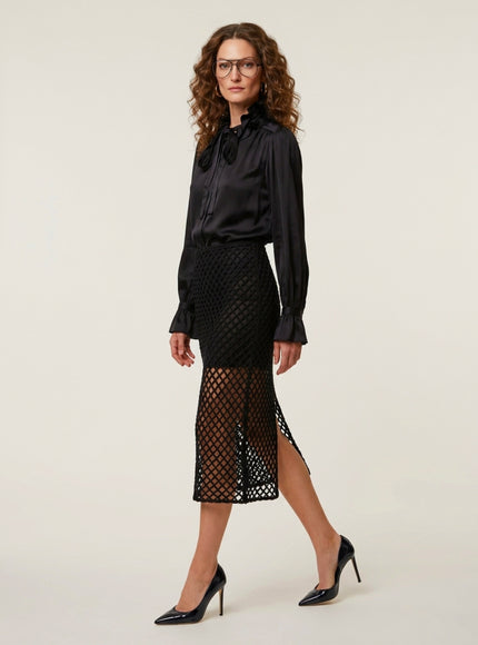 Sutton New York Pencil Skirt In Mesh