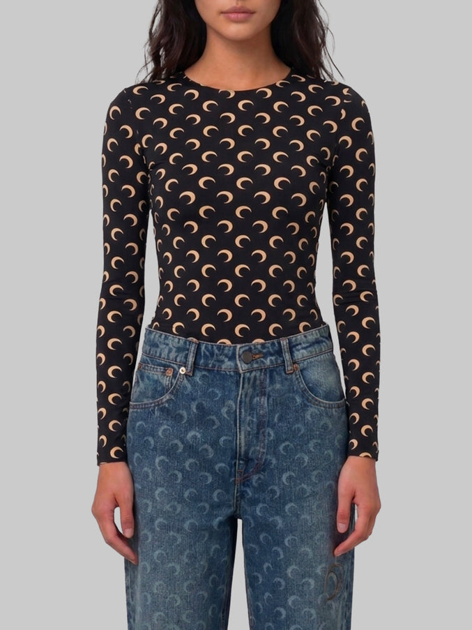 Marine Serre Second Skin Moon Top Black