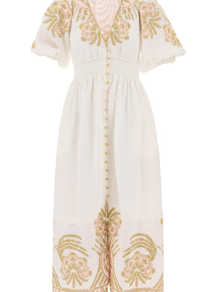 Zimmermann "waverly embroidered linen dress"