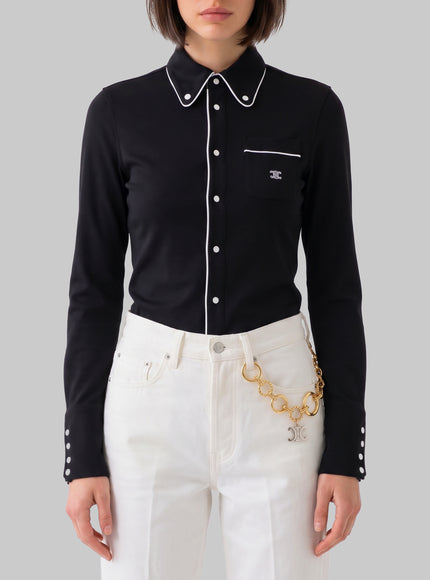 Celine Cotton Jersey Shirt Black