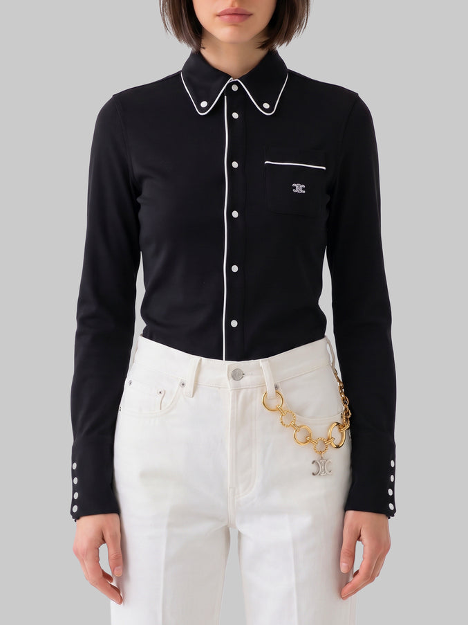 Celine Cotton Jersey Shirt Black