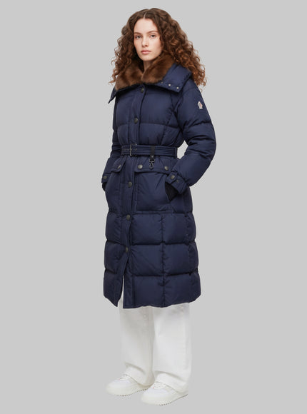 Moncler Grenoble Gelissette Long Down Jacket With Shearling