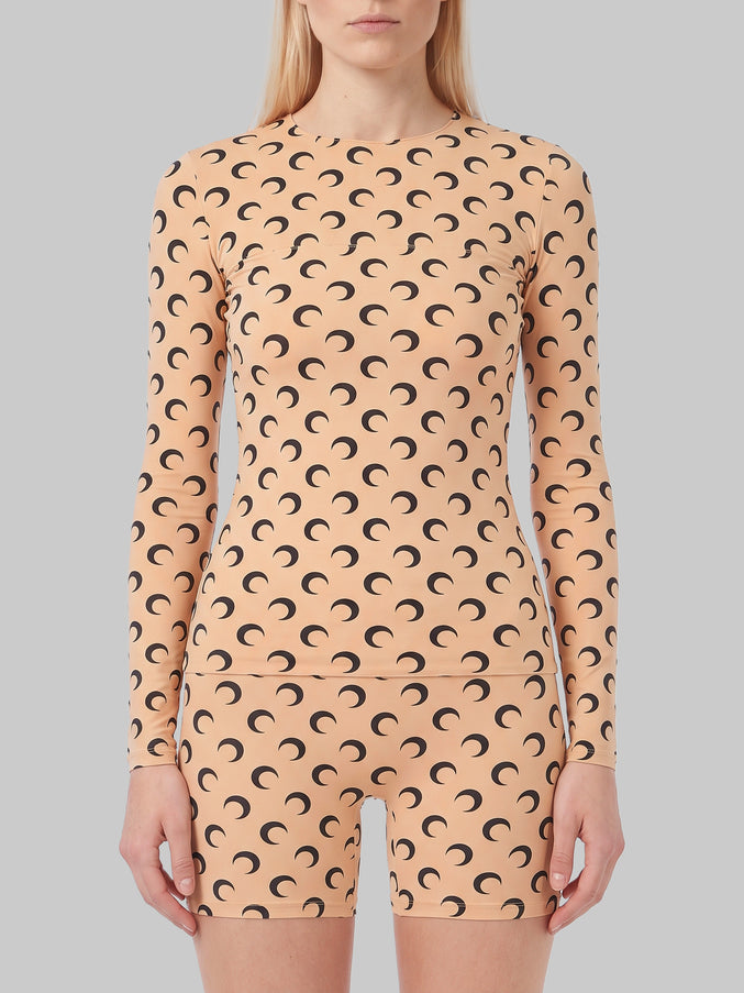 Marine Serre Second Skin Moon Top Beige