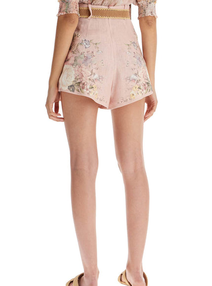 Zimmermann floral linen waverly shorts