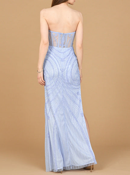 Lara Beaded Corset Dress with Slit