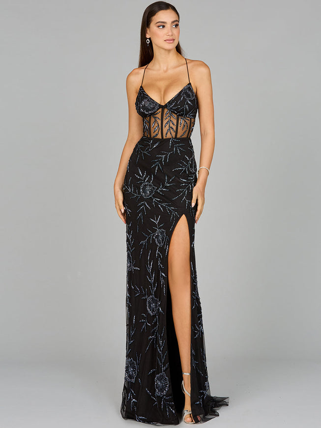 Corset Dress with Straps - OUTLET Black Gunmetal