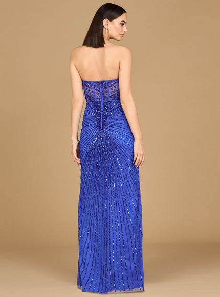 Lara Embellished Strapless Gown with Slit
