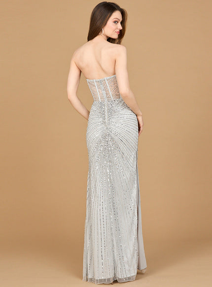 Lara Embellished Strapless Gown with Slit