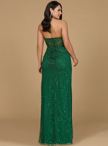 Lara Embellished Strapless Gown with Slit