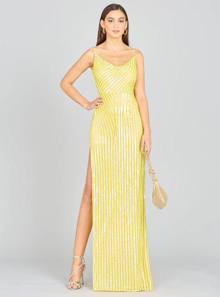 Lara Tiffany Sequin Dress Yellow