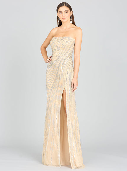 Lara Freddy Strapless Beaded Gown