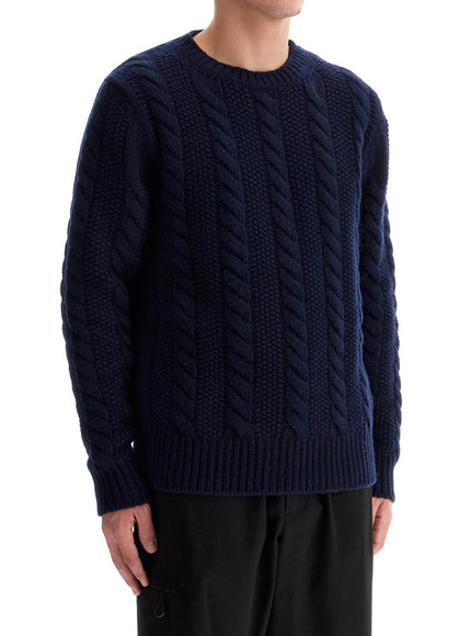 Moncler wool and cashmere cable knit pullover