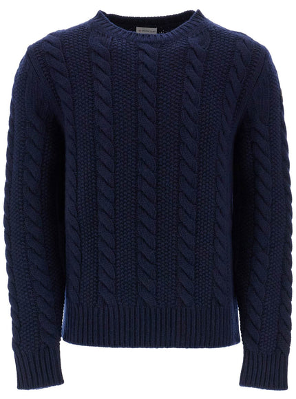 Moncler wool and cashmere cable knit pullover