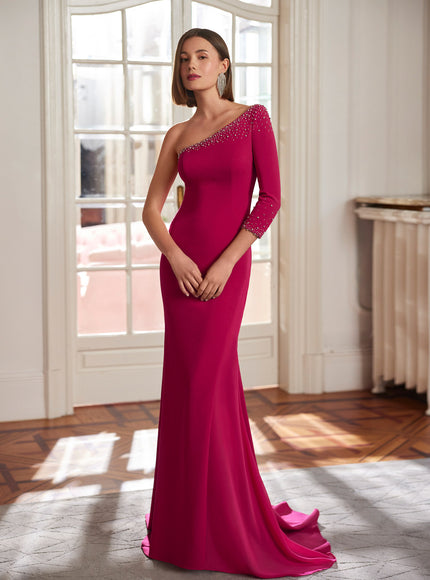 Rosa Clara Marfil Barcelona Beaded Crêpe Gown