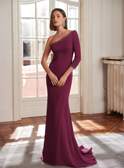 Rosa Clara Marfil Barcelona Beaded Crêpe Gown