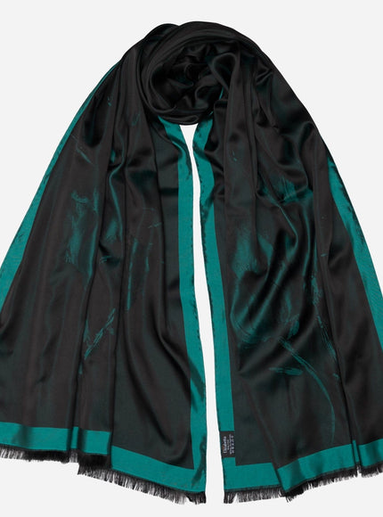 Elizabetta Fortuna Silk Shawl in Emerald Green