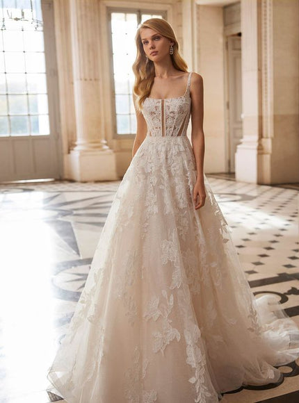 Rosa Clará Ember Lace & Tulle A-Line Princess Wedding Dress