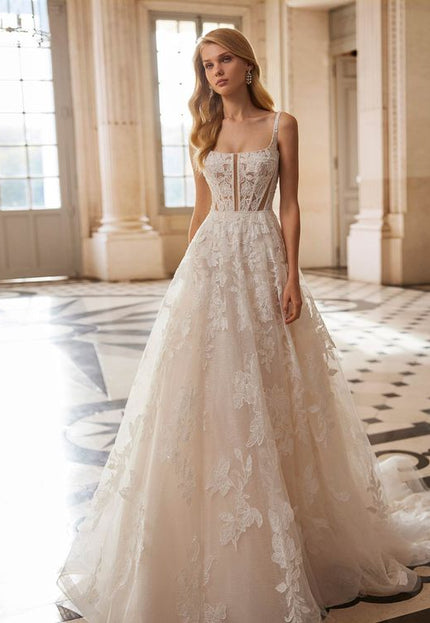 Rosa Clará Ember Lace & Tulle A-Line Princess Wedding Dress
