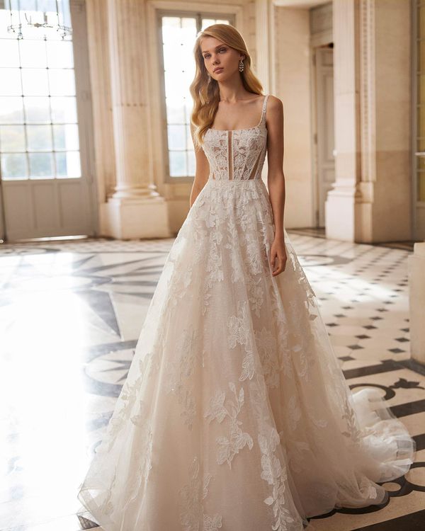 Rosa Clará Ember Lace & Tulle A-Line Princess Wedding Dress