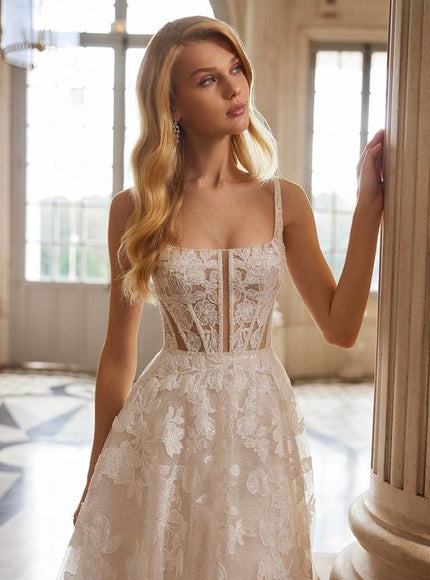 Rosa Clará Ember Lace & Tulle A-Line Princess Wedding Dress