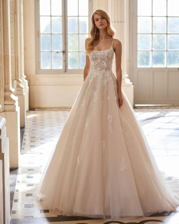 Rosa Clará Ersel Lace & Tulle A-Line Princess Wedding Dress