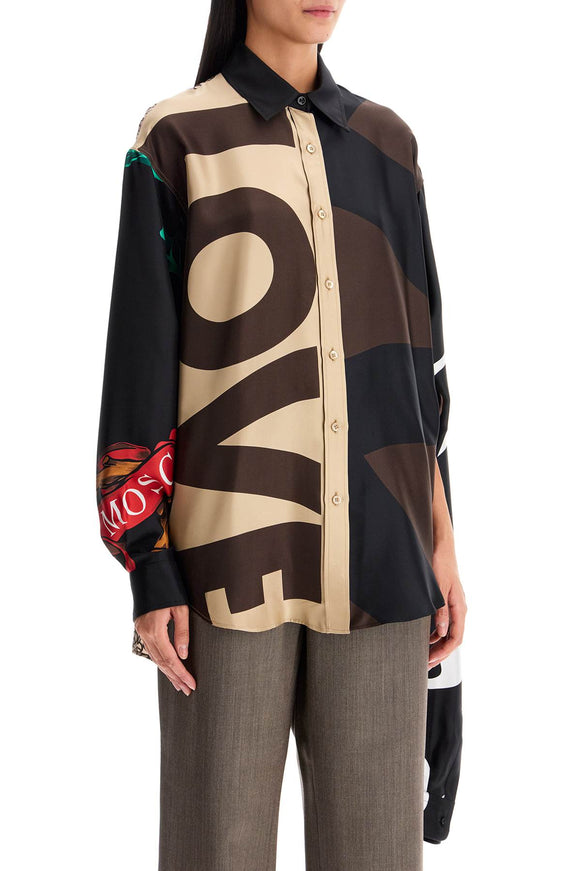 Moschino silk patchwork shirt