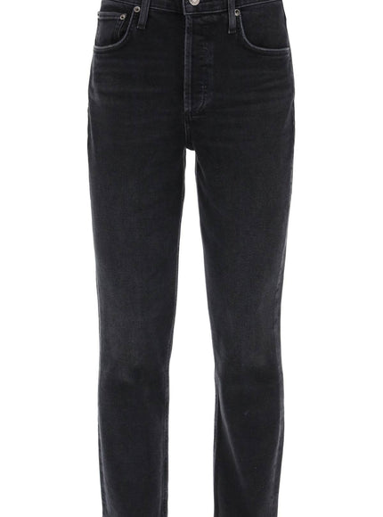 Agolde riley high-waisted cropped jeans