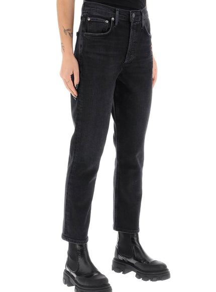 Agolde riley high-waisted cropped jeans