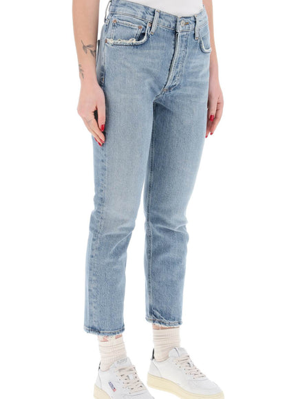 Agolde high-waisted straight cropped jeans in the